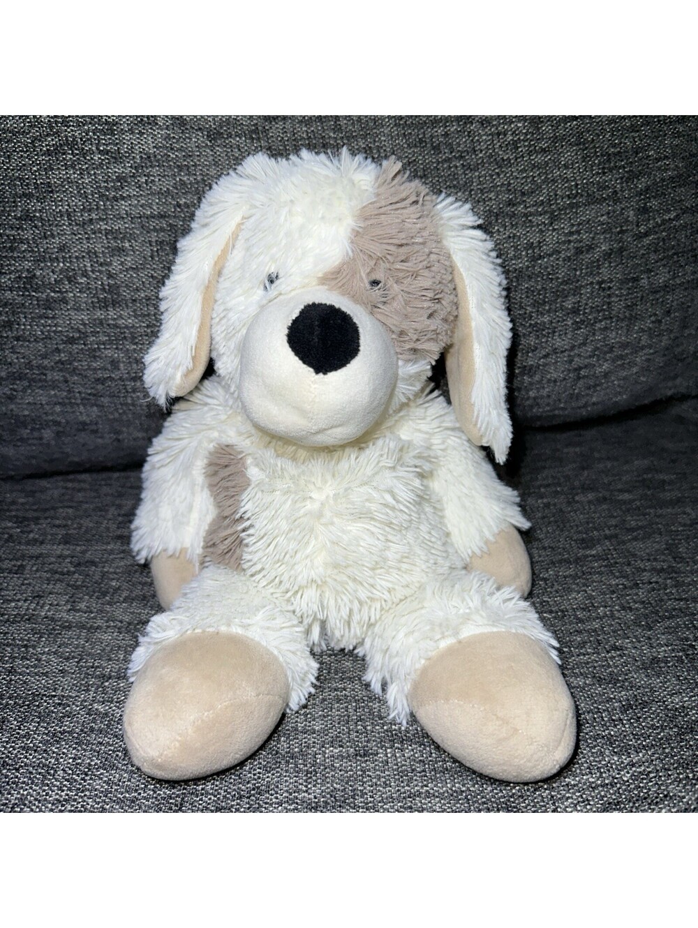 Warmies Puppy Dog Creme And Brown Microwaveable Animal Plush Flaxseed Lavender